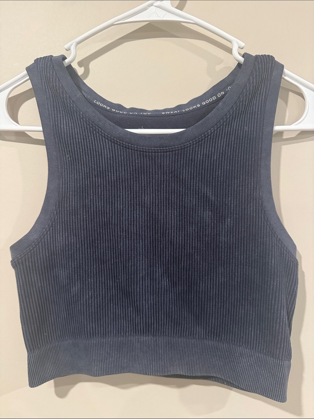 Offline by Aerie Ribbed Cropped Tank Top - Charcoal